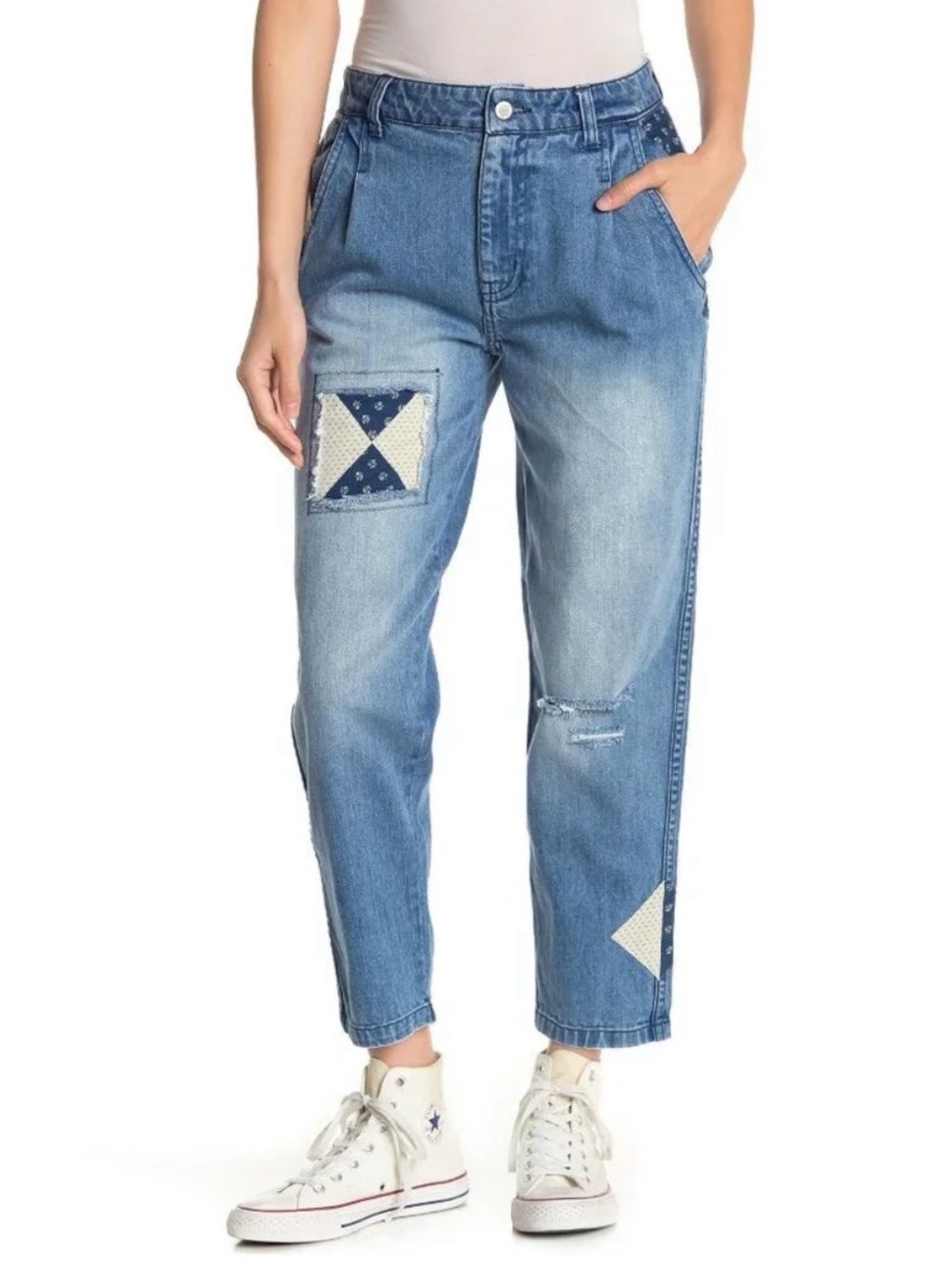 We The Free by Free People Down to Earth Patched Jeans - #172
